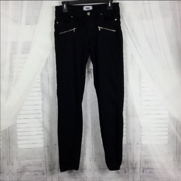 Paige Jeans Indio Zip Black over dye D8 - Picture 1 of 8